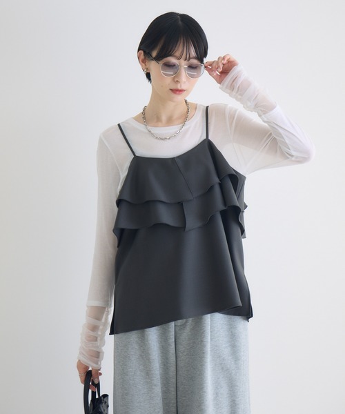 Paradise Picnic(パラダイスピクニック)の「SUGAR ROSE 袖シャーリングプルオーバー(Tシャツ/カットソー・レディース・ブラック/ブルー/ホワイト・FREE)」の11枚目の写真