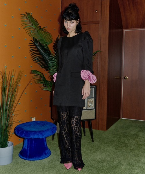ANDRESD(アンドレスド)の「シュシュスリーブミニドレスセット / chouchou sleeve mini dress set(パンツドレス・レディース・グレー/ブラック・S/M/L)」の21枚目の写真