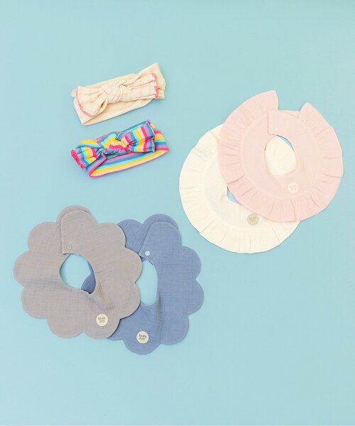 BREEZE（ブリーズ）の「マルチボーダーリブヘアバンド（ヘアバンド・キッズ・レインボー/オフホワイト・50）」の3枚目の写真