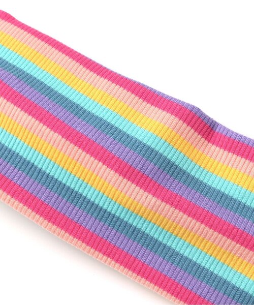 BREEZE（ブリーズ）の「マルチボーダーリブヘアバンド（ヘアバンド・キッズ・レインボー/オフホワイト・50）」の8枚目の写真