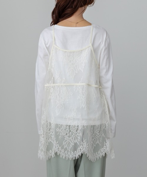 Bab(バブ)の「【セットアイテム】レースビスチェ+カットソーSET(Tシャツ/カットソー・レディース・オフホワイト/杢グレー/チャコールグレー・FREE)」の14枚目の写真