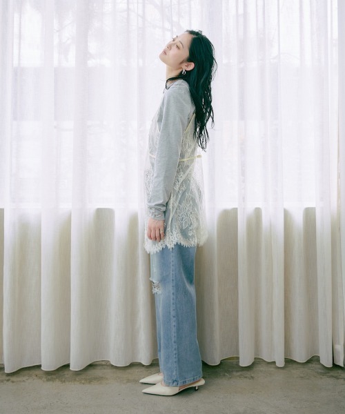 Bab(バブ)の「【セットアイテム】レースビスチェ+カットソーSET(Tシャツ/カットソー・レディース・オフホワイト/杢グレー/チャコールグレー・FREE)」の20枚目の写真
