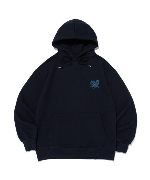 OTHERFITS（アザーフィッツ）の「[起毛/NO起毛] ストリートロゴフードパーカー (ネイビー/ブルー)（パーカー・メンズ・その他・LARGE/MEDIUM/X-LARGE/S-M/M-L/L-XL/XL-XXL/SMALL）」の2枚目の写真