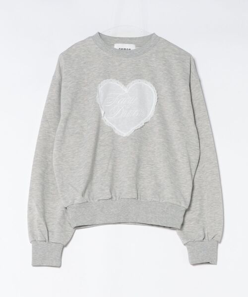 nemne store(ネンネストア)の「ハートチュール裏毛スウェット(スウェット・レディース・ネイビー/杢グレー・SMALL/MEDIUM)」の7枚目の写真