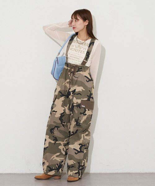 CIAOPANIC（チャオパニック）の「【UNESS/ユーネス】サスペンダー付ワイドカーゴパンツ/サロペット（その他パンツ・レディース・カーキ/ベージュ・ONE SIZE）」の22枚目の写真