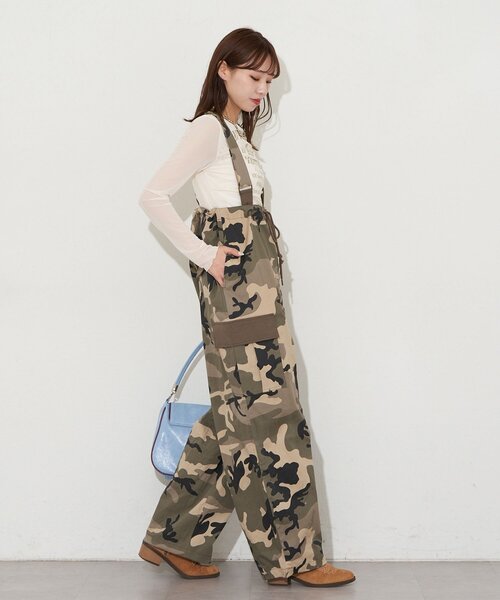 CIAOPANIC（チャオパニック）の「【UNESS/ユーネス】サスペンダー付ワイドカーゴパンツ/サロペット（その他パンツ・レディース・カーキ/ベージュ・ONE SIZE）」の21枚目の写真