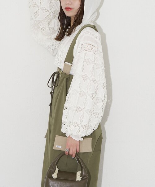 CIAOPANIC（チャオパニック）の「【UNESS/ユーネス】サスペンダー付ワイドカーゴパンツ/サロペット（その他パンツ・レディース・カーキ/ベージュ・ONE SIZE）」の16枚目の写真