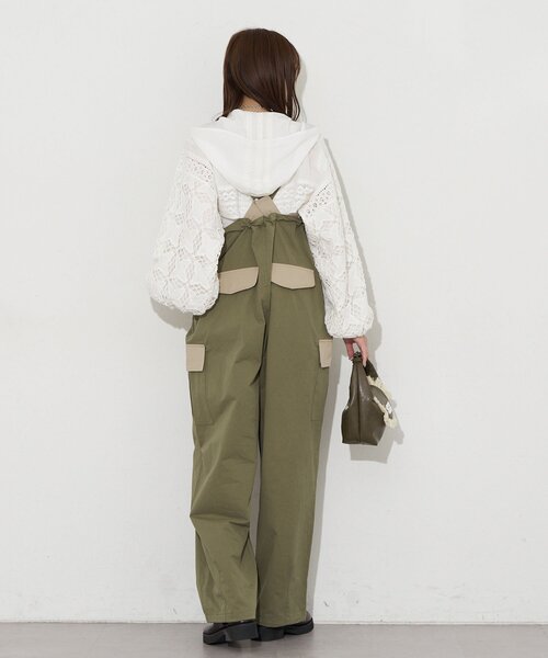 CIAOPANIC（チャオパニック）の「【UNESS/ユーネス】サスペンダー付ワイドカーゴパンツ/サロペット（その他パンツ・レディース・カーキ/ベージュ・ONE SIZE）」の13枚目の写真
