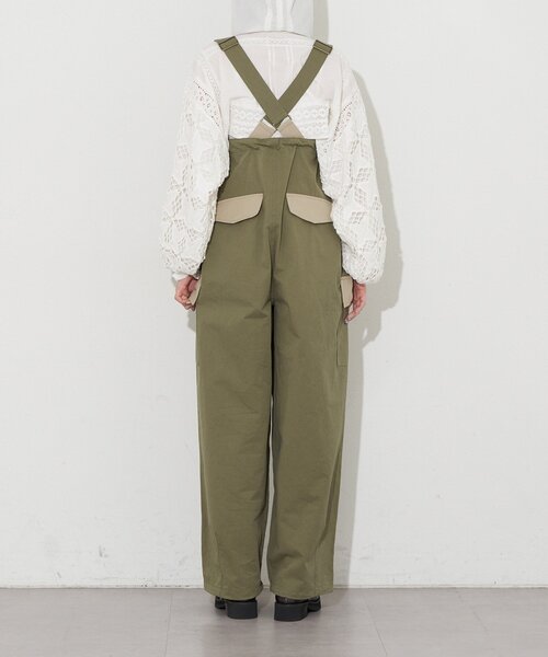 CIAOPANIC（チャオパニック）の「【UNESS/ユーネス】サスペンダー付ワイドカーゴパンツ/サロペット（その他パンツ・レディース・カーキ/ベージュ・ONE SIZE）」の10枚目の写真