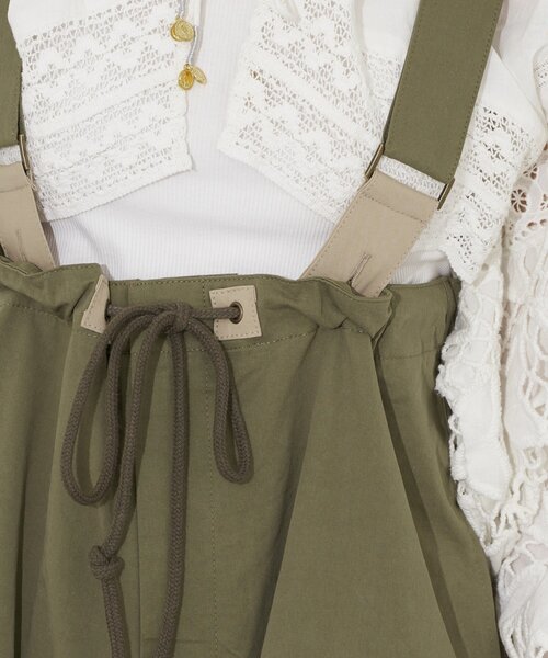 CIAOPANIC（チャオパニック）の「【UNESS/ユーネス】サスペンダー付ワイドカーゴパンツ/サロペット（その他パンツ・レディース・カーキ/ベージュ・ONE SIZE）」の7枚目の写真