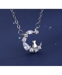 LAUTRE COTE（ロウトレコウト）の「ジルコン月と猫のネックレス（ネックレス）」