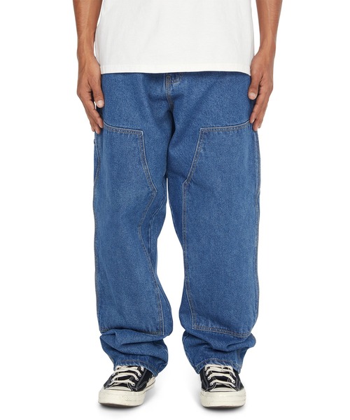 HUF（ハフ）の「KINDA LOOSE DOUBLE KNEES（デニムパンツ・メンズ・ブラック/ライトインディゴブルー/ブルー系その他・28/30/32/34/36）」の3枚目の写真