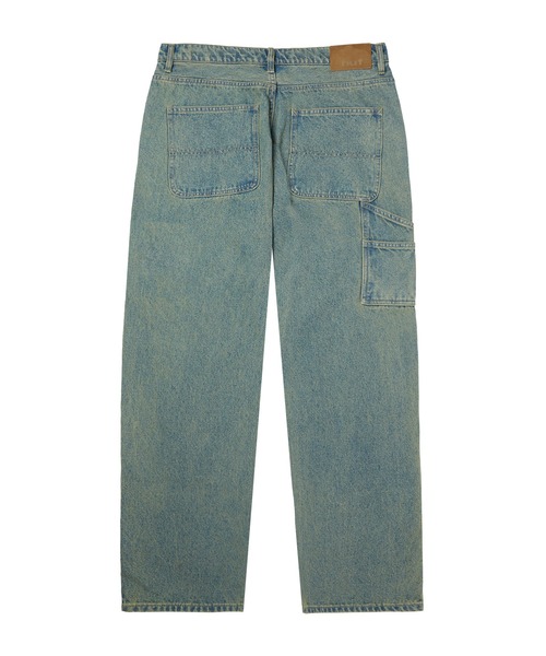 HUF（ハフ）の「KINDA LOOSE DOUBLE KNEES（デニムパンツ・メンズ・ブラック/ライトインディゴブルー/ブルー系その他・28/30/32/34/36）」の7枚目の写真