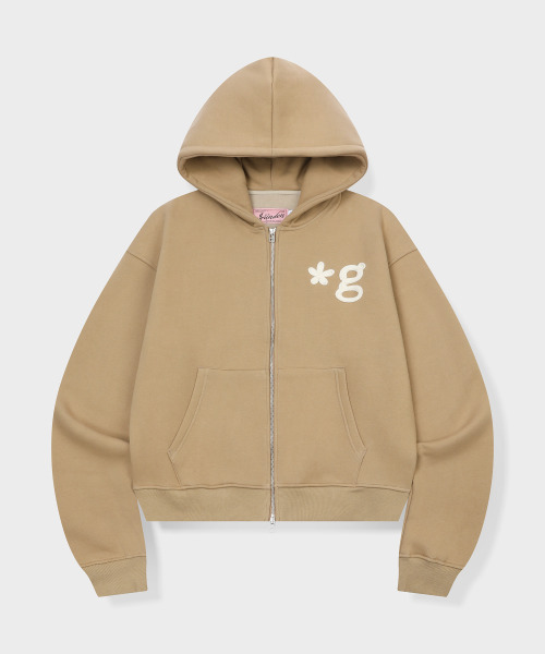 GRUNDEN(グルンデン)の「HAND WORK FLUFFY HOODIE ZIP-UP (BEIGE)(パーカー・レディース・その他・SMALL/unisex M/LARGE)」の1枚目の写真