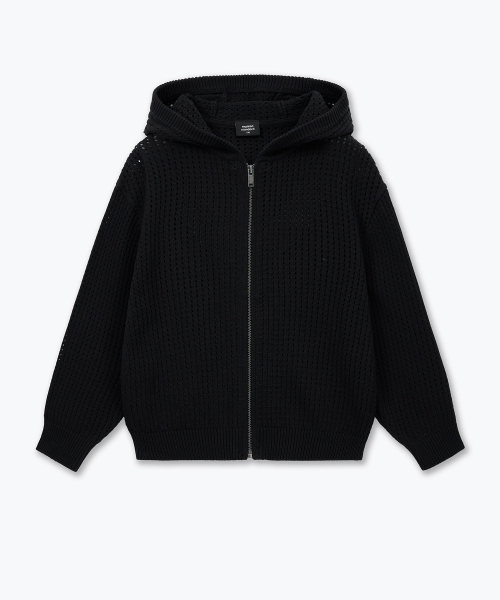 MUSINSA STANDARD KIDS（ムシンサスタンダードキッズ）の「クロシェニットフードパーカー [ブラック]（ニット/セーター・レディース・その他・110/120/130/140/150/160）」の3枚目の写真