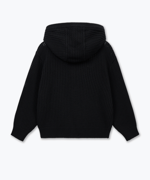 MUSINSA STANDARD KIDS（ムシンサスタンダードキッズ）の「クロシェニットフードパーカー [ブラック]（ニット/セーター・レディース・その他・110/120/130/140/150/160）」の4枚目の写真
