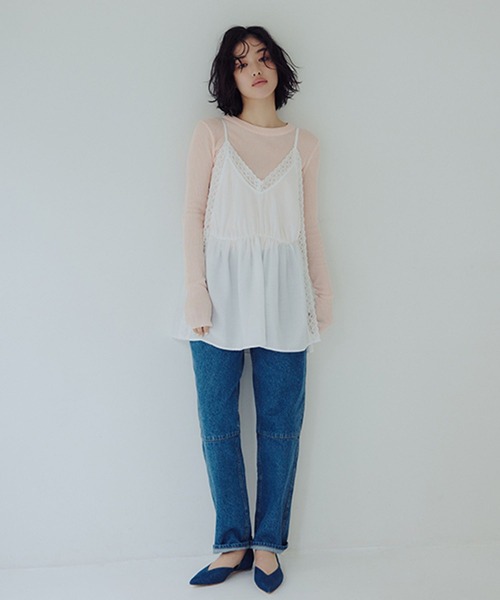 studio CLIP(スタディオクリップ)の「【daily CLIP】レースレイヤードキャミ(キャミソール・レディース・ブラック/ホワイト・FREE)」の6枚目の写真