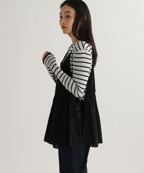 studio CLIP(スタディオクリップ)の「【daily CLIP】レースレイヤードキャミ(キャミソール・レディース・ブラック/ホワイト・FREE)」の15枚目の写真