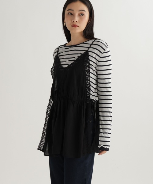 studio CLIP(スタディオクリップ)の「【daily CLIP】レースレイヤードキャミ(キャミソール・レディース・ブラック/ホワイト・FREE)」の20枚目の写真