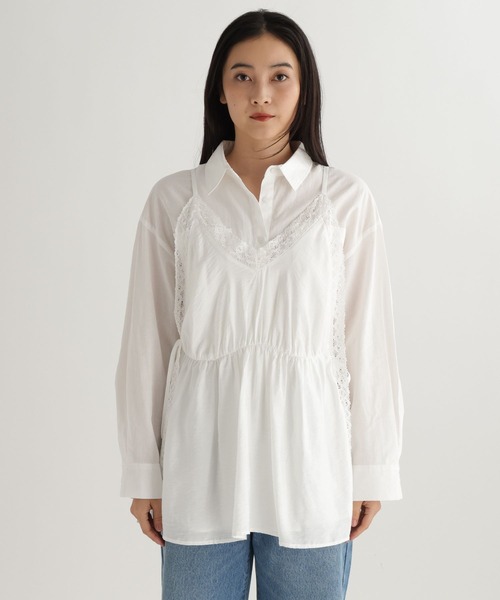 studio CLIP(スタディオクリップ)の「【daily CLIP】レースレイヤードキャミ(キャミソール・レディース・ブラック/ホワイト・FREE)」の21枚目の写真