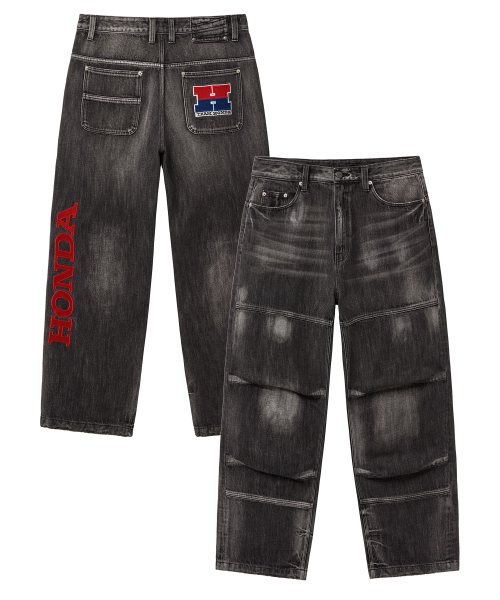 PHYPS MOTORCYCLE(フィップスモーターサイクル)の「Vintage Biker Wide Jean Black(デニムパンツ・レディース・その他・SMALL/MEDIUM/LARGE/X-LARGE)」の1枚目の写真