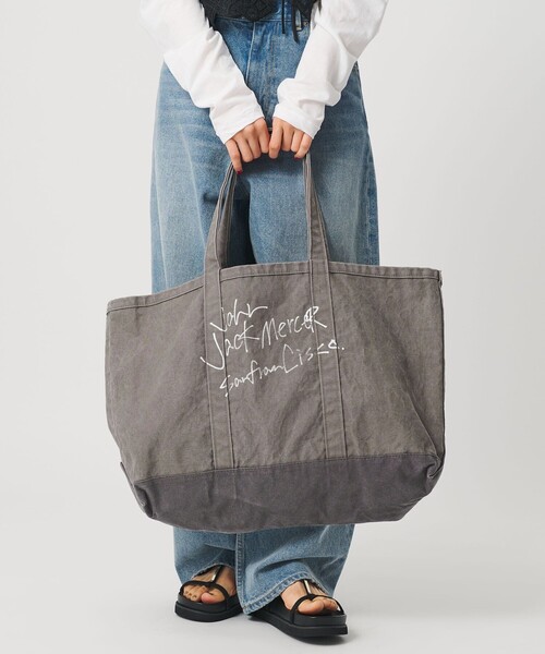 jj mercer（ジェイジェイマーサー）の「【別注】＜J.J. mercer＞キャンバス ウォッシュド トートバッグ（トートバッグ・レディース・オリーブ/ダークグレー・FREE）」の16枚目の写真