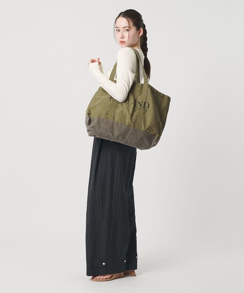 jj mercer（ジェイジェイマーサー）の「【別注】＜J.J. mercer＞キャンバス ウォッシュド トートバッグ（トートバッグ・レディース・オリーブ/ダークグレー・FREE）」の18枚目の写真