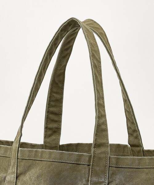 jj mercer（ジェイジェイマーサー）の「【別注】＜J.J. mercer＞キャンバス ウォッシュド トートバッグ（トートバッグ・レディース・オリーブ/ダークグレー・FREE）」の7枚目の写真