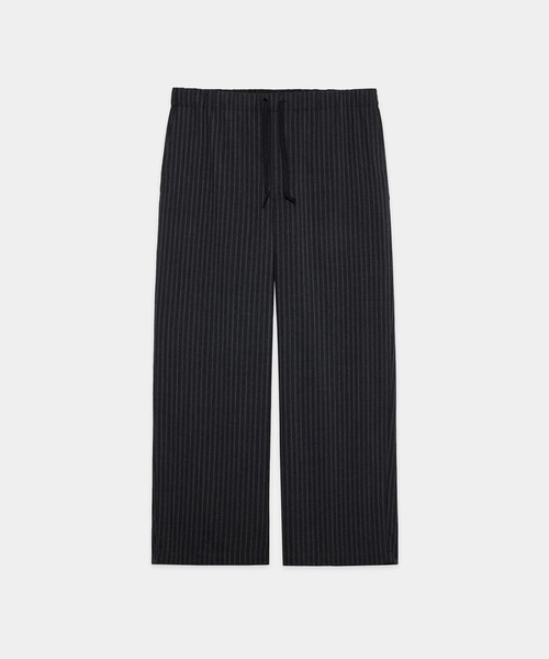 markaware(マーカウェア)の「WIDE CYLINDER FIT EASY PANTS(スラックス・メンズ・ブラック/ストライプ・2/1)」の1枚目の写真