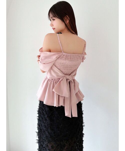 RESEXXY（リゼクシー）の「オフショルシャーリングチュニック（シャツ/ブラウス・レディース・ピンク/ホワイト/ブラック・FREE）」の17枚目の写真