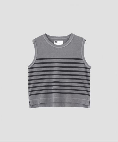 MHL.(エムエイチエル)の「BELGIAN LINEN COTTON JERSEY(Tシャツ/カットソー・レディース・チャコール/ナチュラル・2)」の6枚目の写真