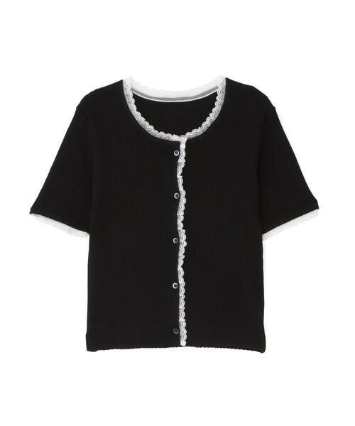 N.（N. Natural Beauty Basic）（エヌエヌナチュラルビューティーベーシック）の「レーストリムニットカーディガン（カーディガン/ボレロ・レディース・ブラック/グレー/ブルー・ﾌﾘ-）」の10枚目の写真