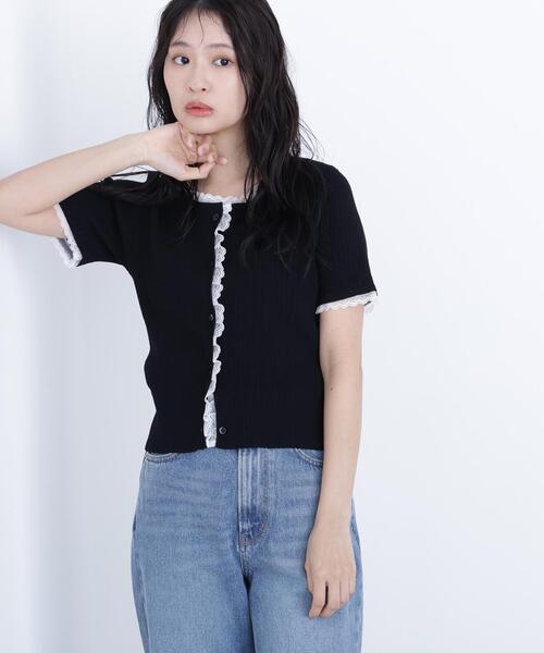 N.(N. Natural Beauty Basic)(エヌエヌナチュラルビューティーベーシック)の「レーストリムニットカーディガン(カーディガン/ボレロ・レディース・ブラック/グレー/ブルー・フリ-)」の17枚目の写真