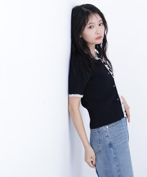 N.(N. Natural Beauty Basic)(エヌエヌナチュラルビューティーベーシック)の「レーストリムニットカーディガン(カーディガン/ボレロ・レディース・ブラック/グレー/ブルー・フリ-)」の20枚目の写真