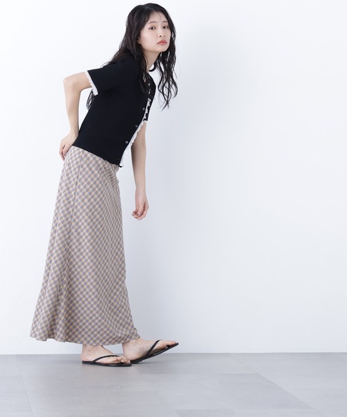 N.（N. Natural Beauty Basic）（エヌエヌナチュラルビューティーベーシック）の「レーストリムニットカーディガン（カーディガン/ボレロ・レディース・ブラック/グレー/ブルー・ﾌﾘ-）」の7枚目の写真