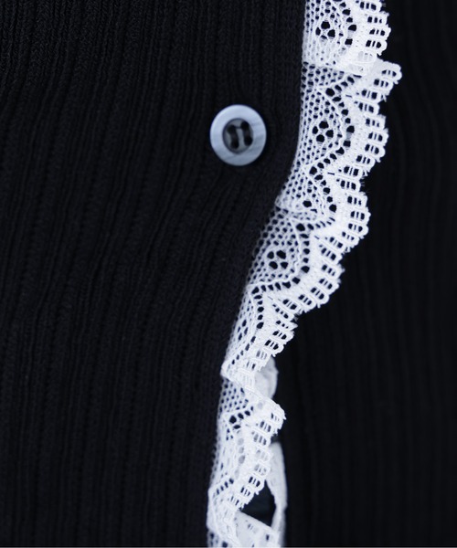 N.（N. Natural Beauty Basic）（エヌエヌナチュラルビューティーベーシック）の「レーストリムニットカーディガン（カーディガン/ボレロ・レディース・ブラック/グレー/ブルー・ﾌﾘ-）」の17枚目の写真