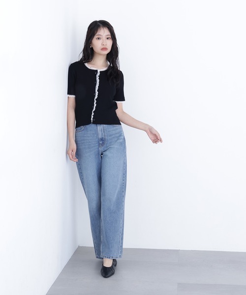 N.（N. Natural Beauty Basic）（エヌエヌナチュラルビューティーベーシック）の「レーストリムニットカーディガン（カーディガン/ボレロ・レディース・ブラック/グレー/ブルー・ﾌﾘ-）」の11枚目の写真