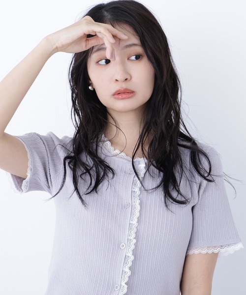 N.（N. Natural Beauty Basic）（エヌエヌナチュラルビューティーベーシック）の「レーストリムニットカーディガン（カーディガン/ボレロ・レディース・ブラック/グレー/ブルー・ﾌﾘ-）」の19枚目の写真