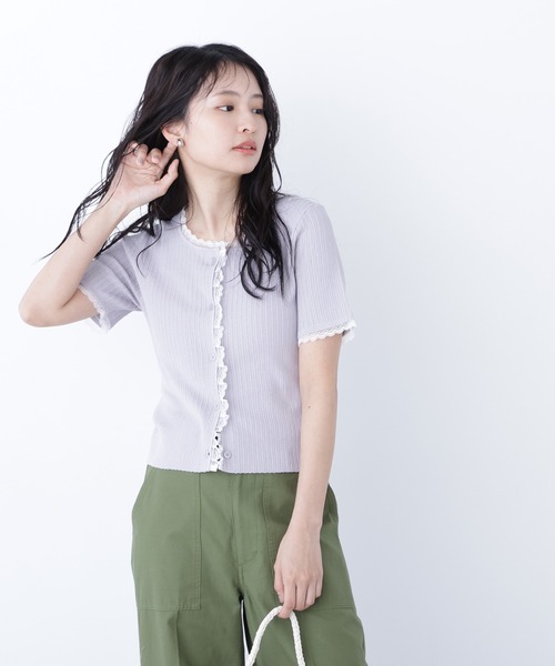 N.（N. Natural Beauty Basic）（エヌエヌナチュラルビューティーベーシック）の「レーストリムニットカーディガン（カーディガン/ボレロ・レディース・ブラック/グレー/ブルー・ﾌﾘ-）」の21枚目の写真