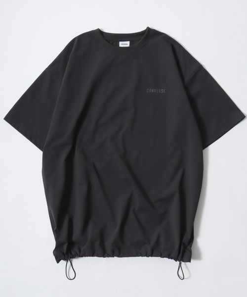 CONVERSE（コンバース）の「CONVERSE/コンバース UVカット/吸水速乾 オーバーサイズ ロゴ ワンポイント ドローコード 半袖Tシャツ/レディース メンズ（Tシャツ/カットソー・レディース・ライトグレー/ホワイト/スミクロ/ブラック/ブルー・LL/L/M）」の3枚目の写真