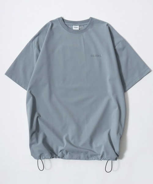 CONVERSE（コンバース）の「CONVERSE/コンバース UVカット/吸水速乾 オーバーサイズ ロゴ ワンポイント ドローコード 半袖Tシャツ/レディース メンズ（Tシャツ/カットソー・レディース・ライトグレー/ホワイト/スミクロ/ブラック/ブルー・LL/L/M）」の5枚目の写真