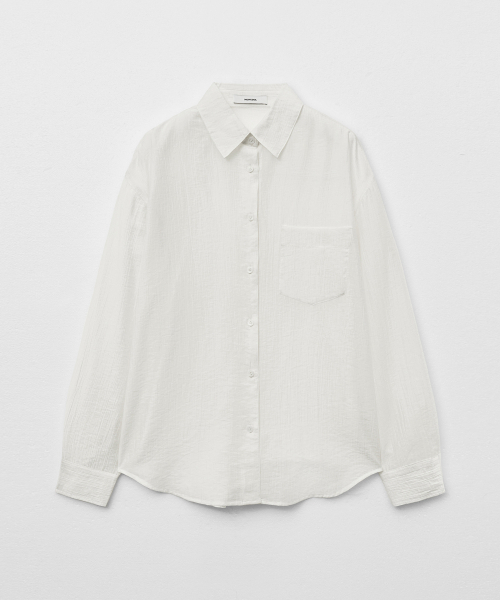 MONGDOL（モンドル）の「テンセルシースルールーズフィットシャツホワイトMDSH019WHITE（シャツ/ブラウス・レディース・その他・F）」の7枚目の写真