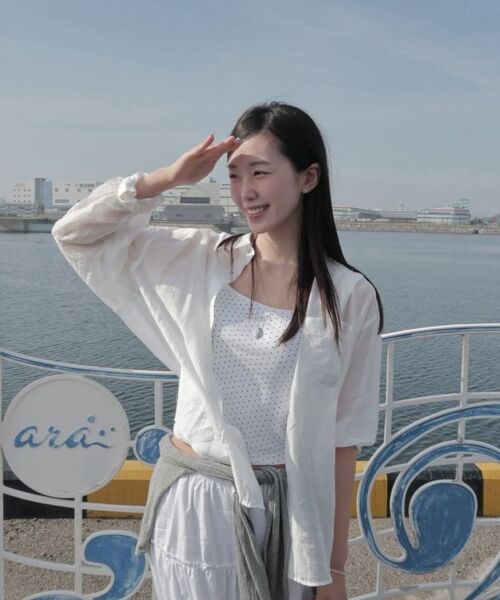 MONGDOL（モンドル）の「テンセルシースルールーズフィットシャツホワイトMDSH019WHITE（シャツ/ブラウス・レディース・その他・F）」の9枚目の写真