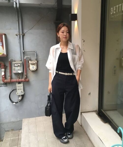 MONGDOL（モンドル）の「テンセルシースルールーズフィットシャツホワイトMDSH019WHITE（シャツ/ブラウス・レディース・その他・F）」の11枚目の写真