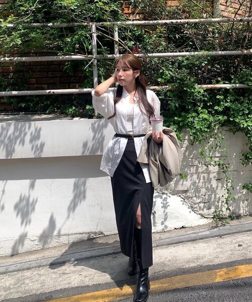 MONGDOL（モンドル）の「テンセルシースルールーズフィットシャツホワイトMDSH019WHITE（シャツ/ブラウス・レディース・その他・F）」の17枚目の写真