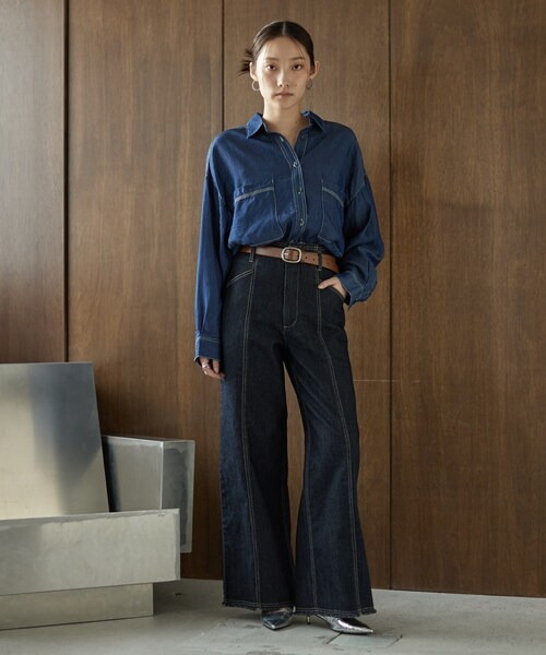 GALLEST（ギャレスト）の「ハイウエストカットオフデニム（デニムパンツ・レディース・サックスブルー/ネイビー・38）」の11枚目の写真