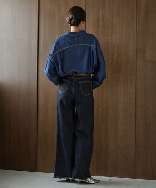 GALLEST（ギャレスト）の「ハイウエストカットオフデニム（デニムパンツ・レディース・サックスブルー/ネイビー・38）」の13枚目の写真