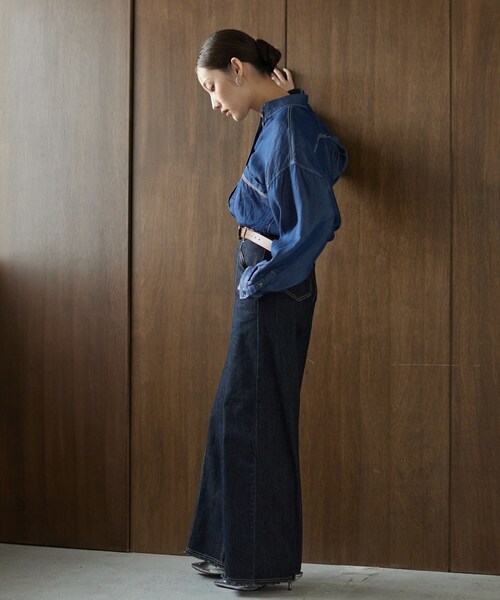 GALLEST（ギャレスト）の「ハイウエストカットオフデニム（デニムパンツ・レディース・サックスブルー/ネイビー・38）」の14枚目の写真