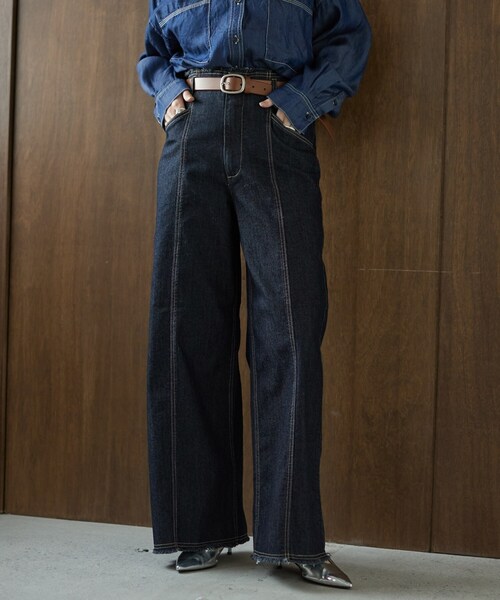 GALLEST（ギャレスト）の「ハイウエストカットオフデニム（デニムパンツ・レディース・サックスブルー/ネイビー・38）」の17枚目の写真