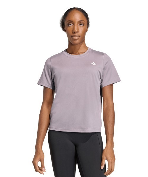 adidas(アディダス)の「アディダス adidas ワークアウト エッセンシャル クルーネック Tシャツ(Tシャツ/カットソー・レディース・ホワイト/スモークピンク・S/M/L)」の2枚目の写真